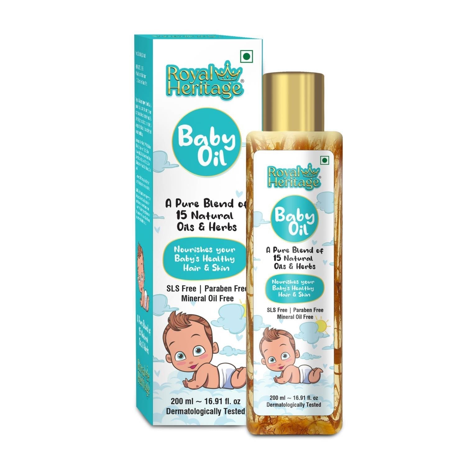 ROYAL HERITAGE 15 Herbs Baby Massage Oil - 200ml
