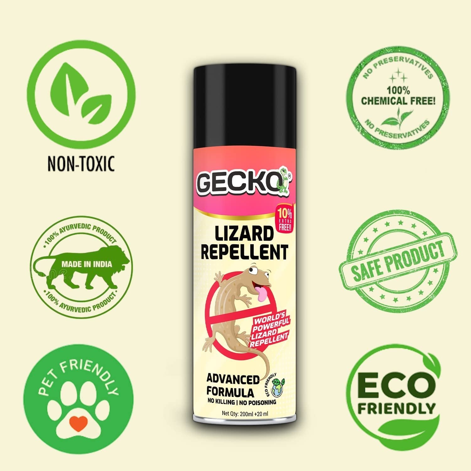 Gecko Lizard Repellent Spray Herbal for Home - 220ml
