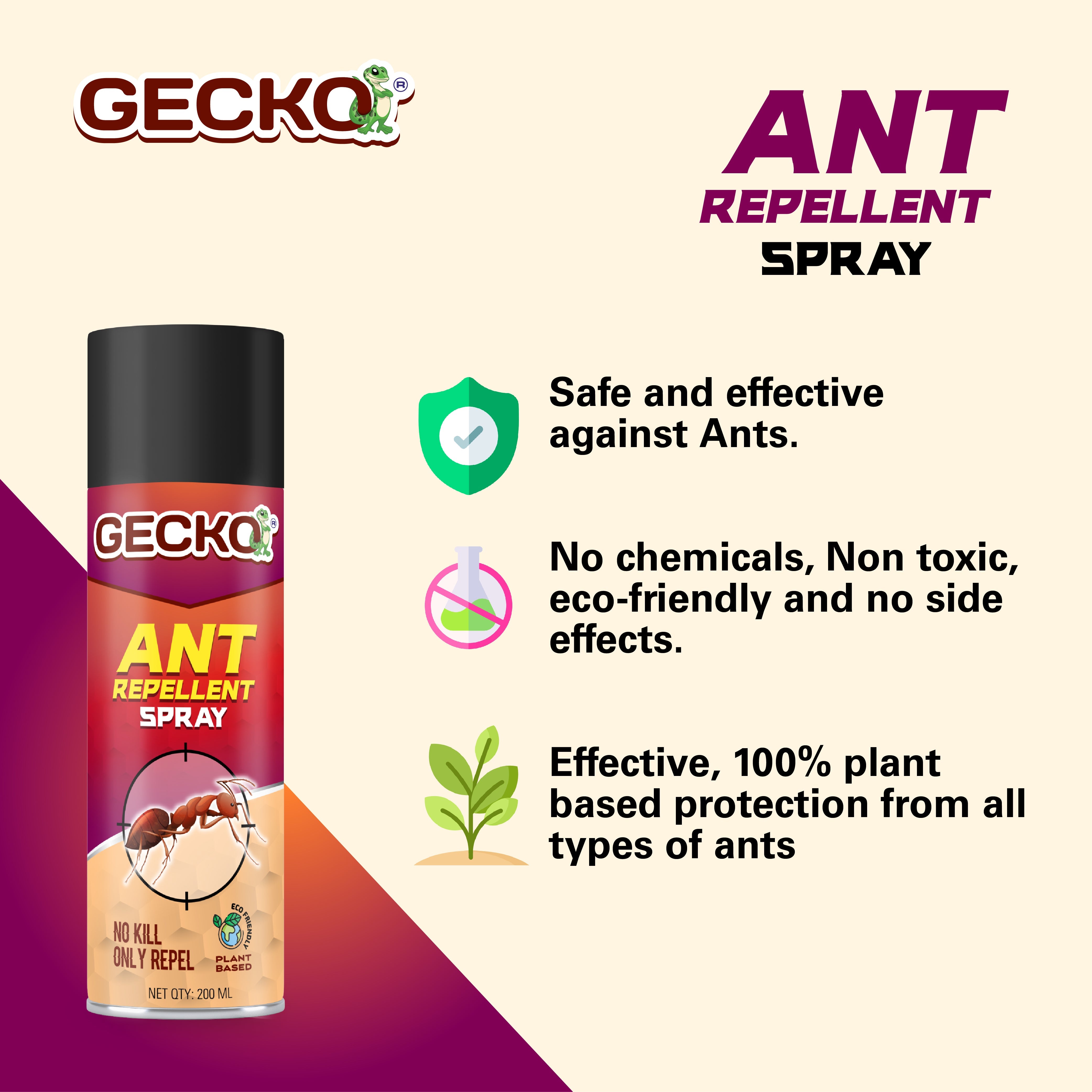 Gecko Ant Repellent Spray for Home