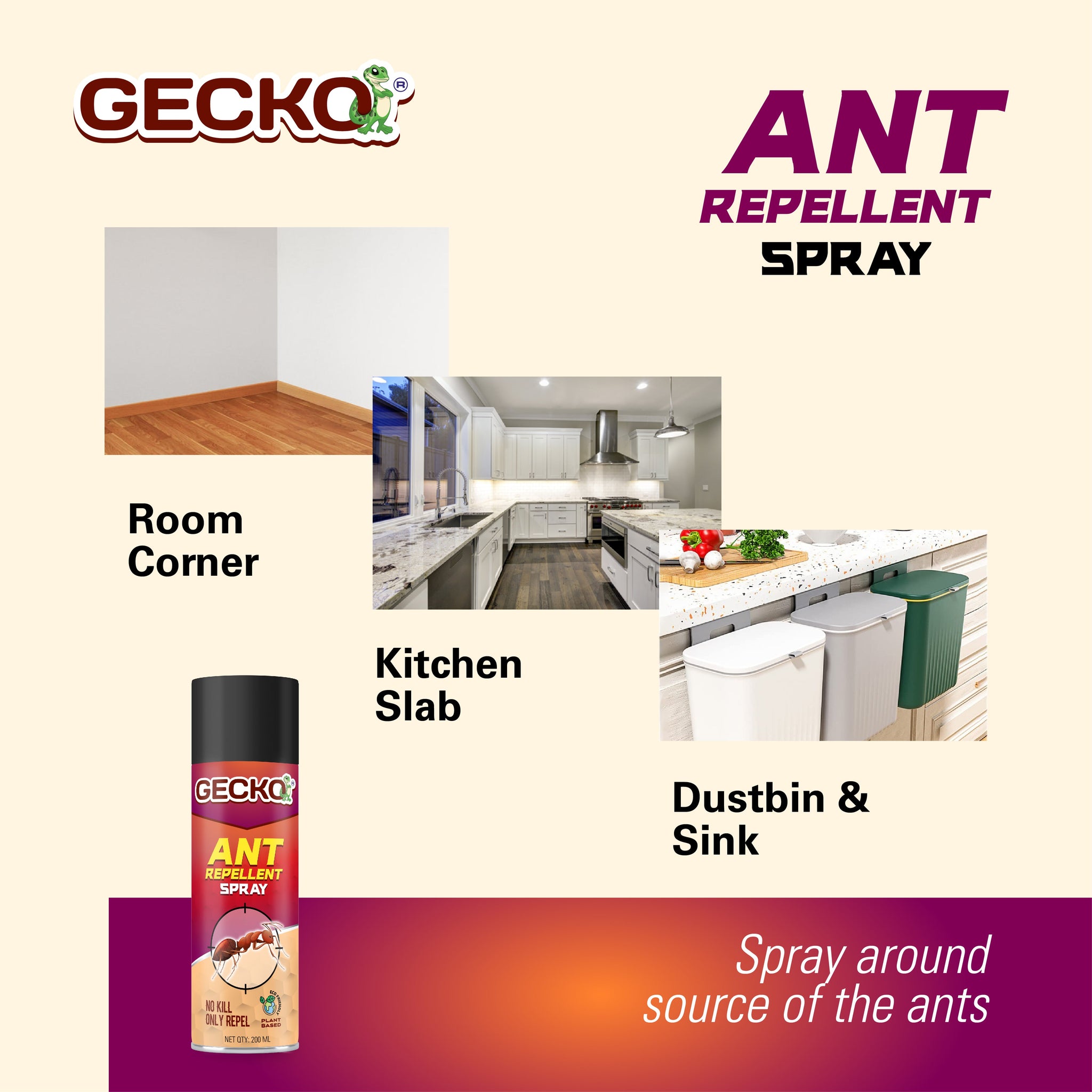 Gecko Ant Repellent Spray for Home