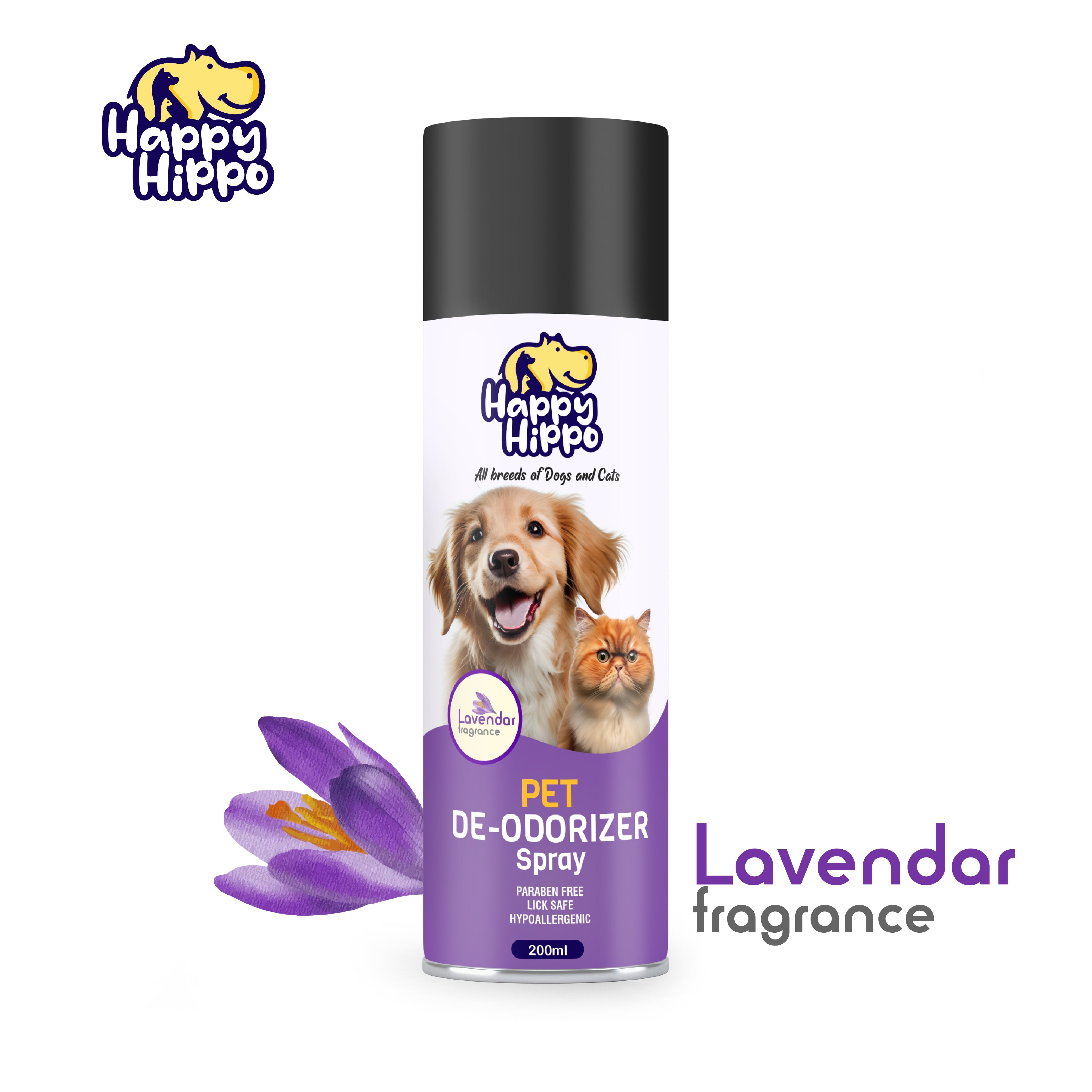 Happy Hippo Pet Waterless Bath Spray (Levender)