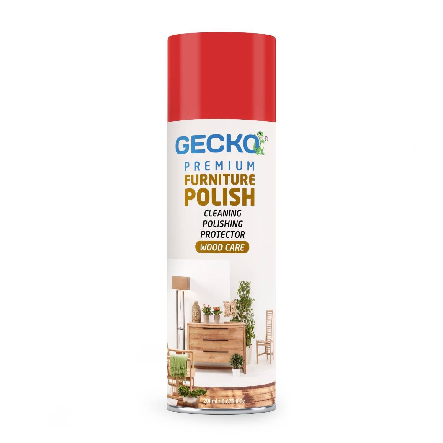 GECKO Premium Furniture Polish Spray - 200ml with Microfiber Cloth
