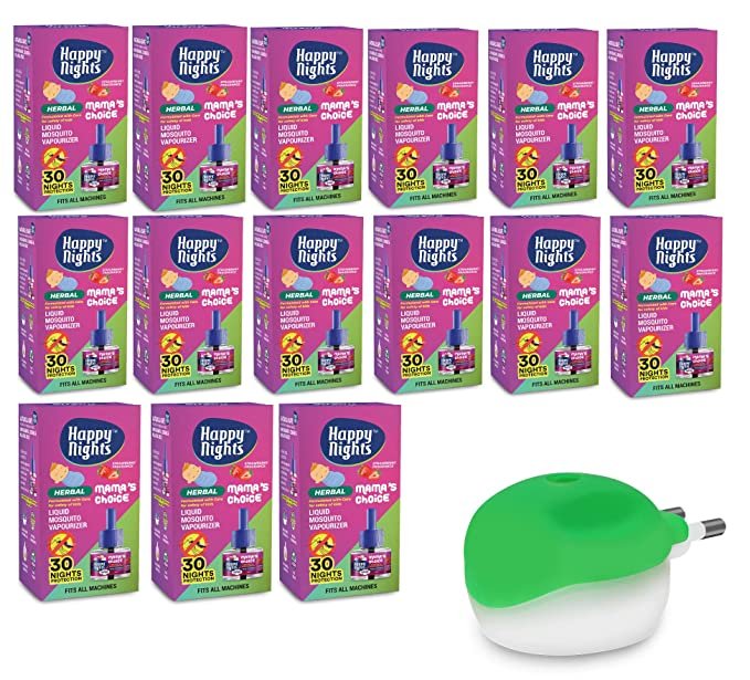 Happy Nights Strawberry Mosquito Repellent Vaporizer (45ml) with Machine