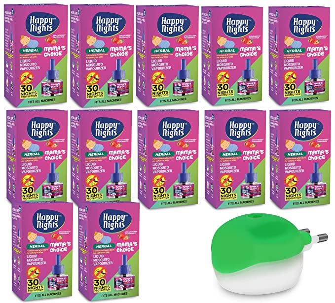 Happy Nights Strawberry Mosquito Repellent Vaporizer (45ml) with Machine