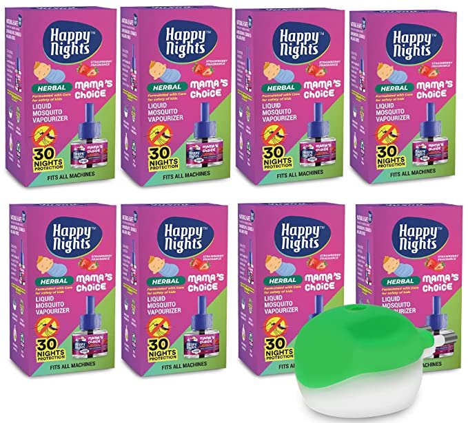 Happy Nights Strawberry Mosquito Repellent Vaporizer (45ml) with Machine