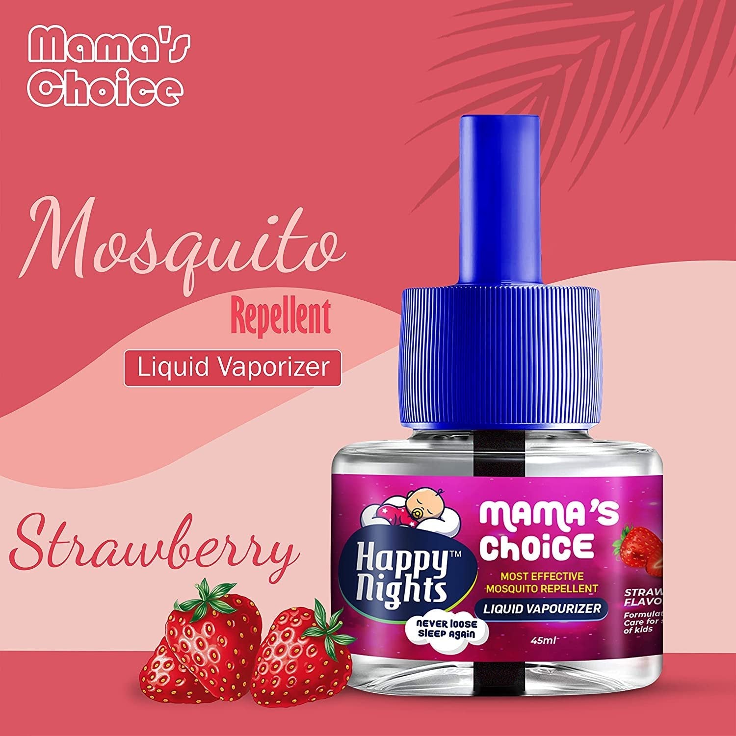 Happy Nights Strawberry Mosquito Repellent Vaporizer (45ml) with Machine
