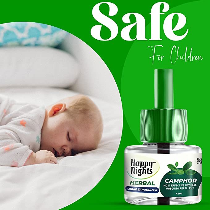 Mosquito Repellent Refill | 45ml with machine |Happy Nights Camphor