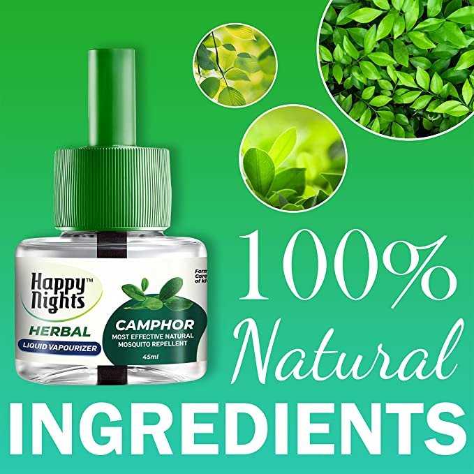 Mosquito Repellent Refill | 45ml with machine |Happy Nights Camphor