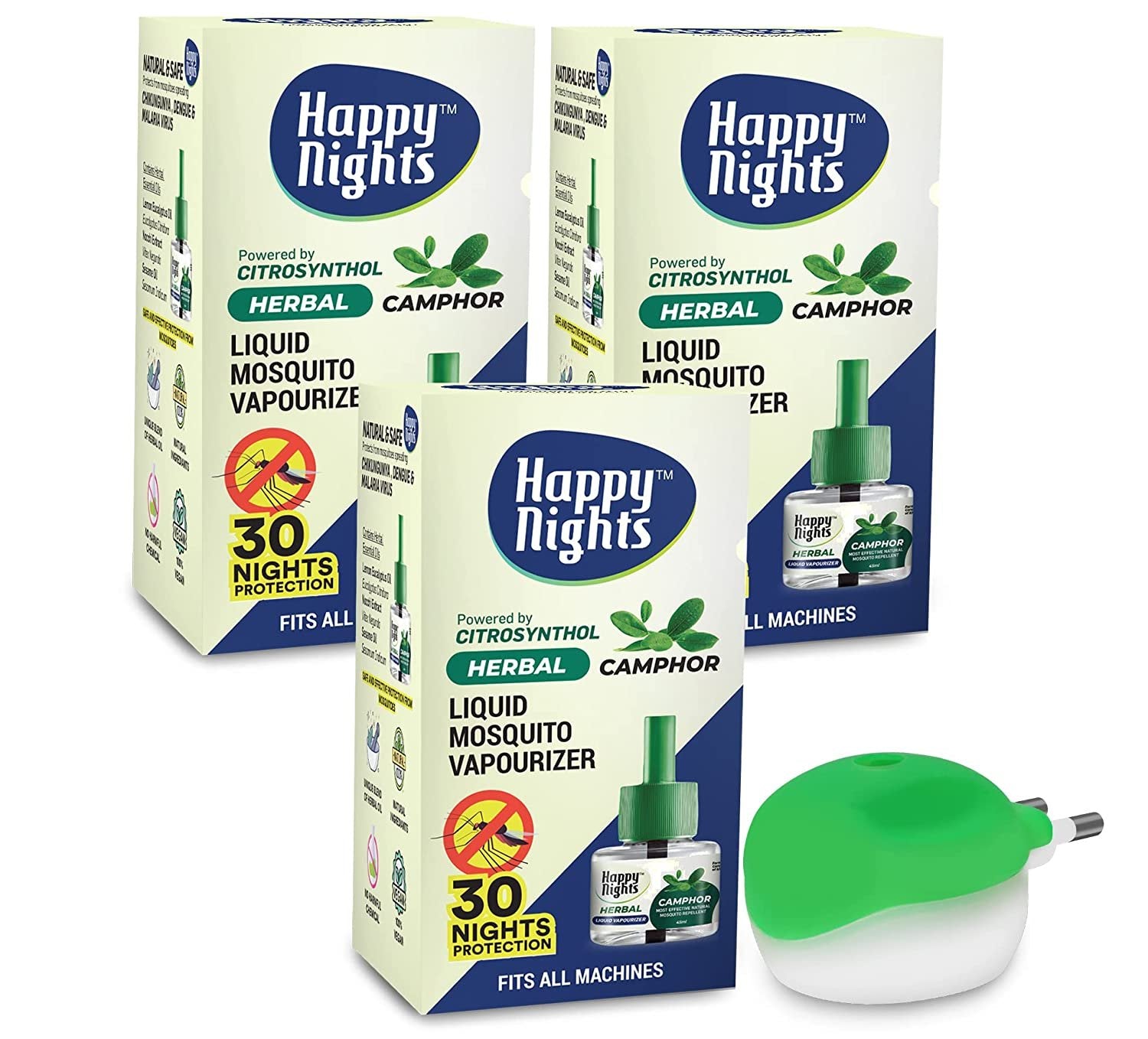 Mosquito Repellent Refill | 45ml with machine |Happy Nights Camphor