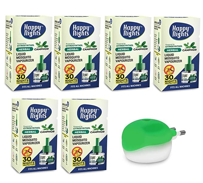 Mosquito Repellent Refill | 45ml with machine |Happy Nights Camphor