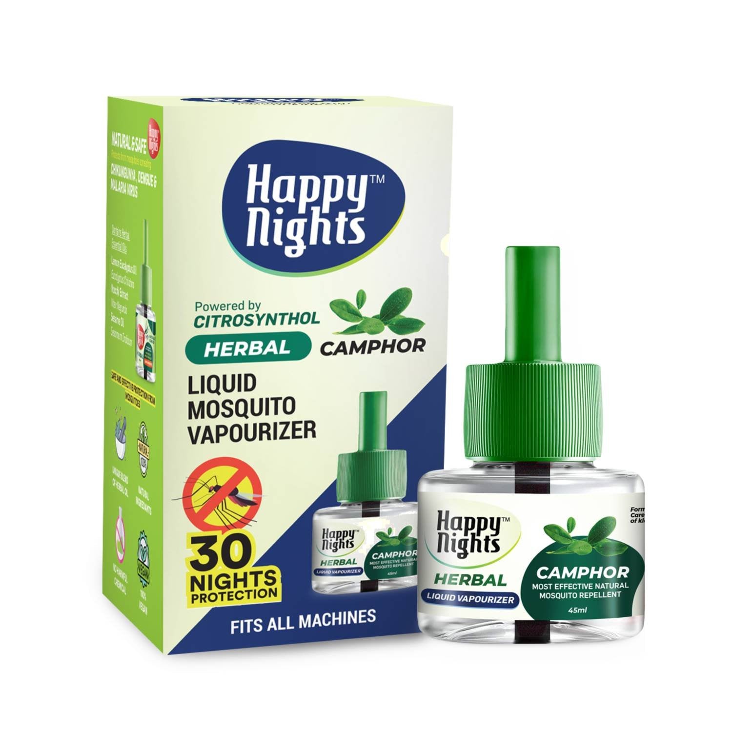Mosquito Repellent Refill | 45ml with machine |Happy Nights Camphor