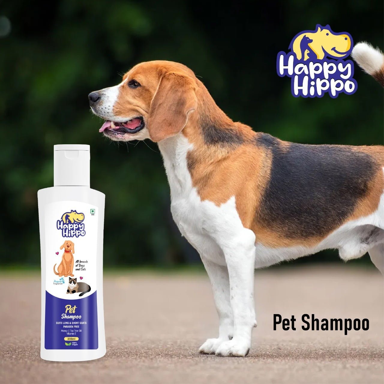 Happy Hippo Pet Shampoo Aqua Fragrance - 200ml