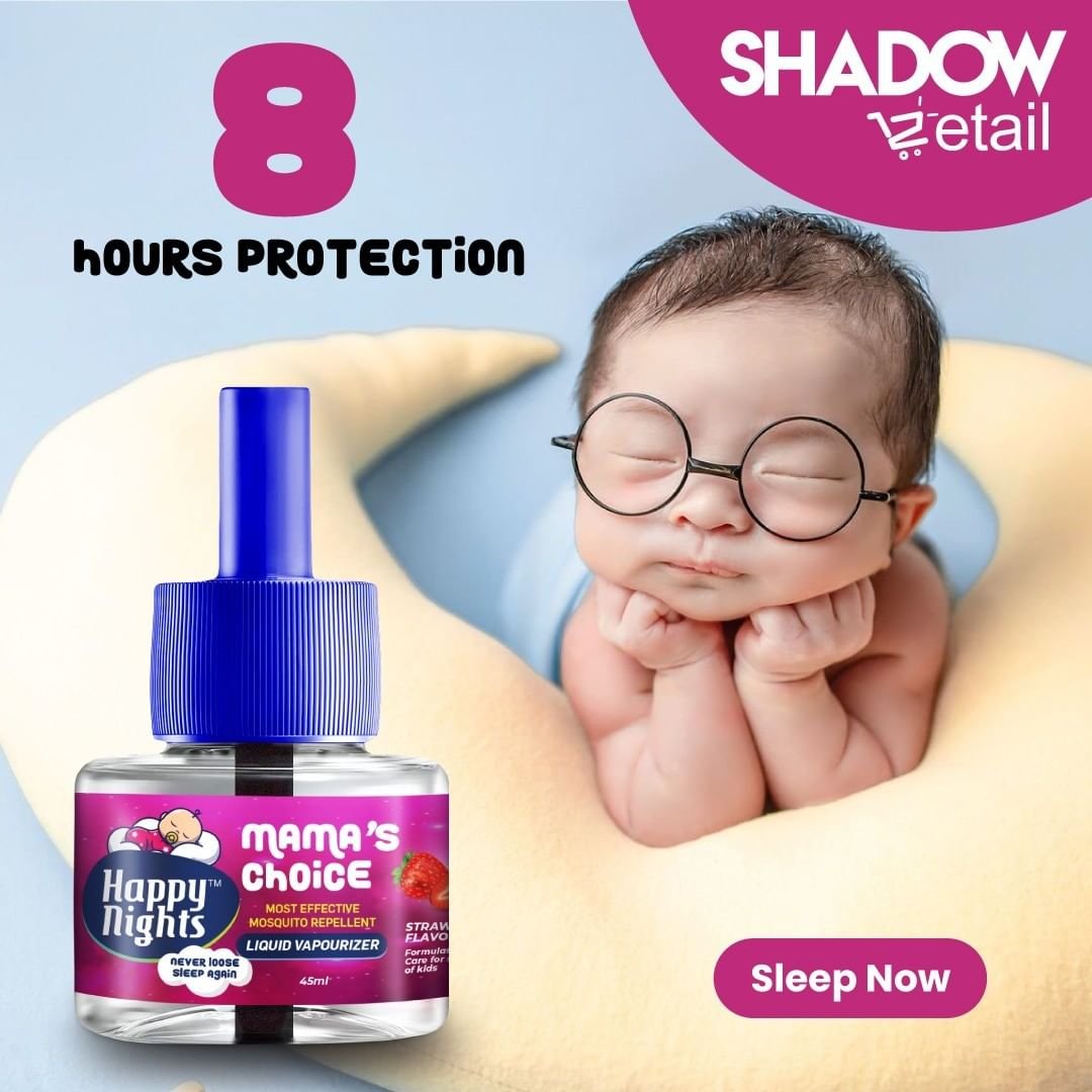 Happy Nights Strawberry Mosquito Repellent Vaporizer (45ml) with Machine