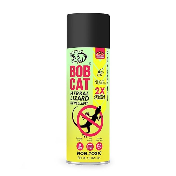 BOB CAT Herbal Lizard Repellent 2X Advance Formula India's First Aerosol Based Lizard Spray-200 ML