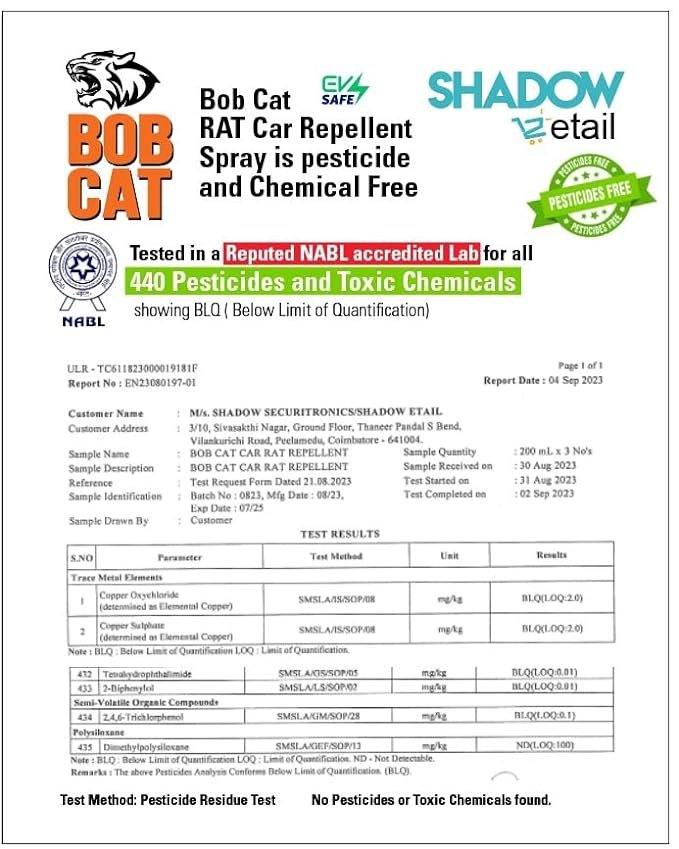 BOB CAT Herbal Lizard Repellent 2X Advance Formula India's First Aerosol Based Lizard Spray-200 ML