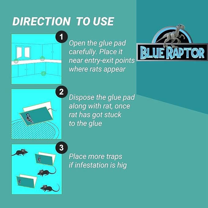 Blue Raptor Mouse Insect Rodent Lizard Trap Rat Catcher size-25.1 cm x 18.7 cm