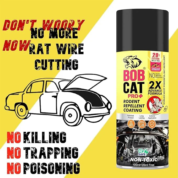 BOB CAT Car Non- Toxic Rat Repellent Spray | 2X Advance Formula  120ml