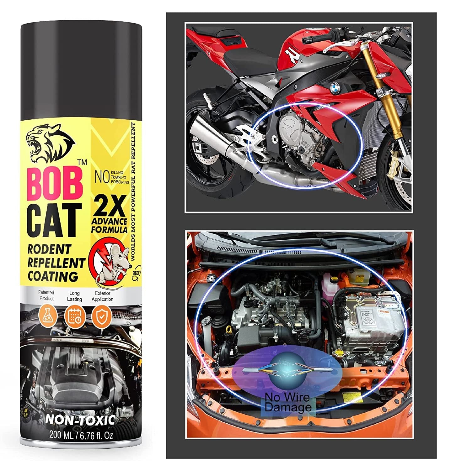 BOB CAT 200ml RAT REPELLENT + GLUE PAD RAT TRAP- PACK OF 10 COMBO OFFER