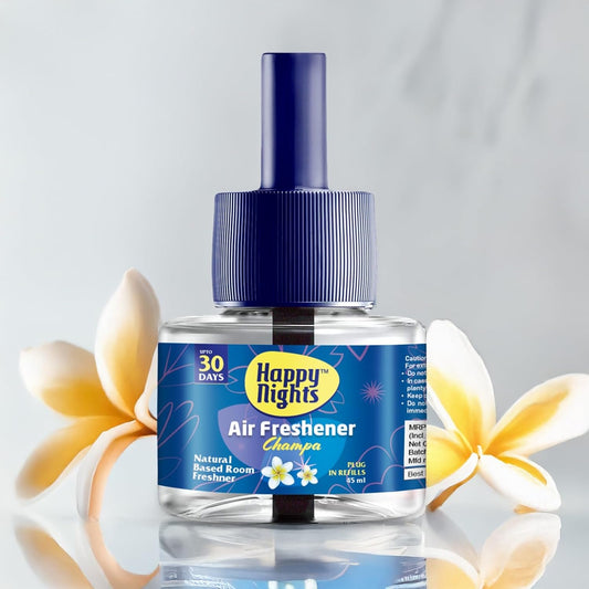 Happy Nights Plug In Room Freshener Kit | Champa Fragrance | Floral Air Freshener for Home