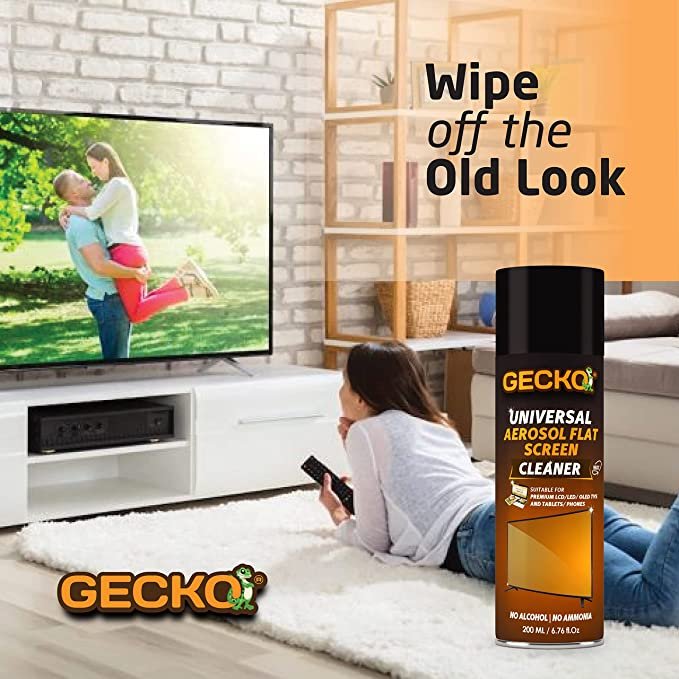 GECKO Flat Screen  -LCD/ LED/ OLED/ Glass Cleaner -200ml with microfiber cloth