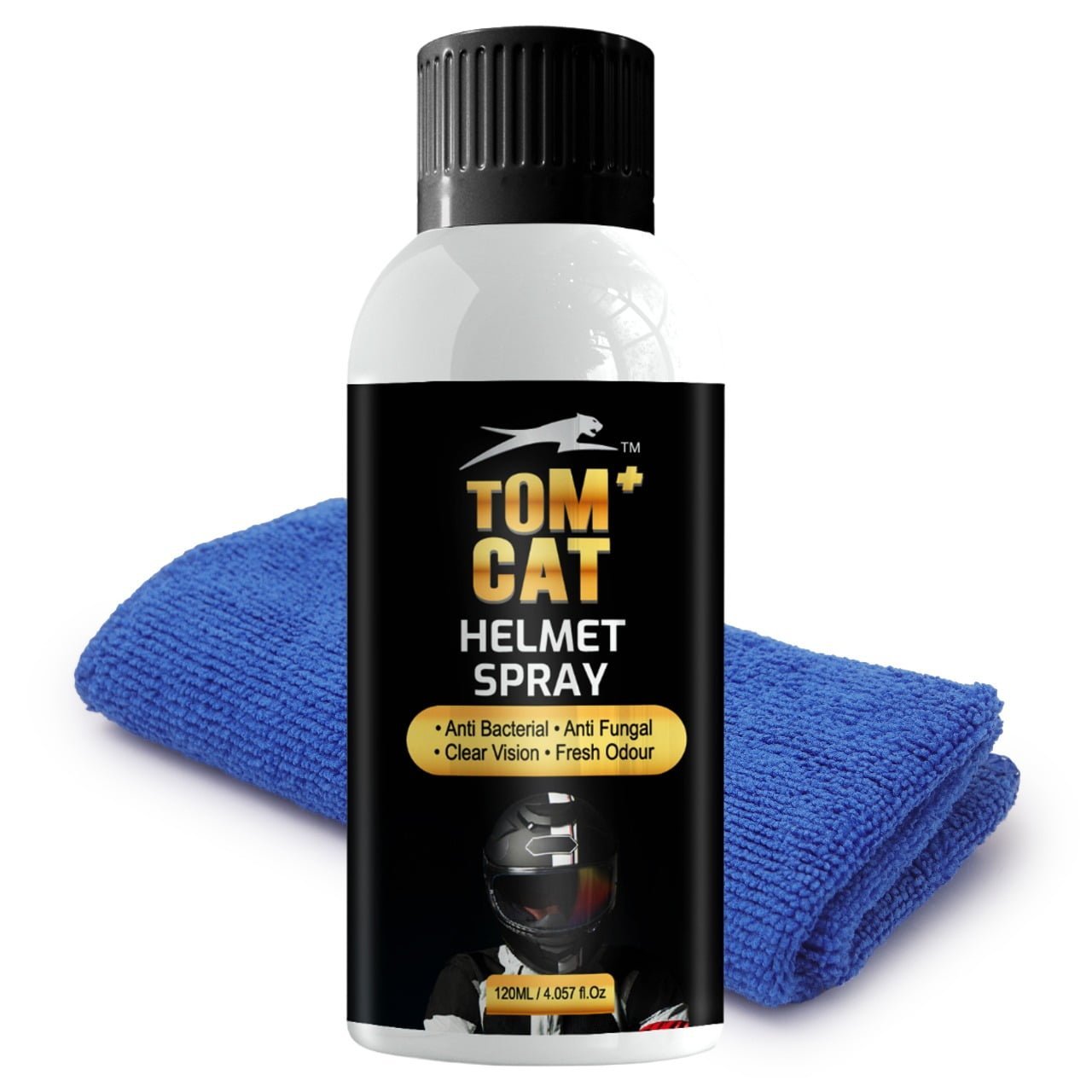 Helmet Cleaner  & deodorizer with microfiber cloth -120ml