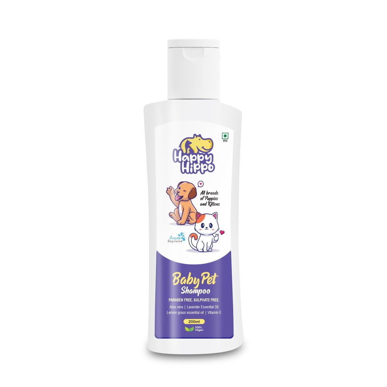 Happy Hippo Baby Pet Shampoo & Conditioner Aqua Fragrance - 200ml