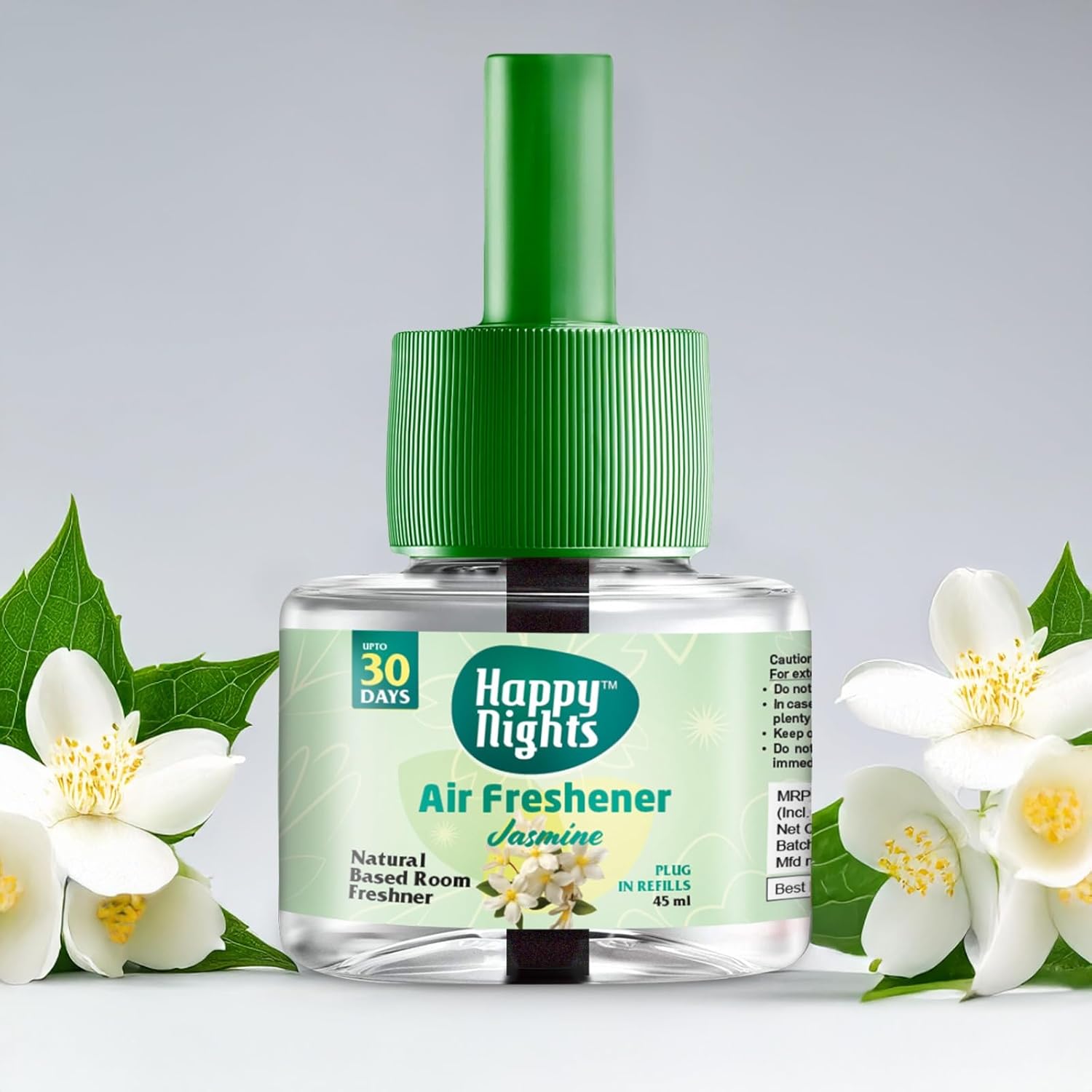 Happy Nights Plug In Room Freshener Kit | Jasmine Fragrance | Floral Air Freshener for Home