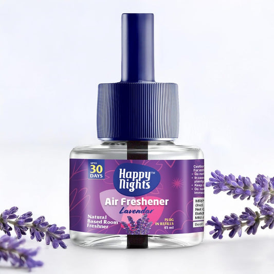 Happy Nights Plug In Room Freshener Kit | Lavendar Fragrance | Floral Air Freshener for Home