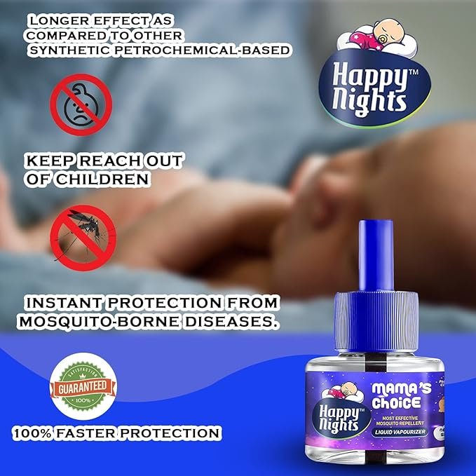 Happy Nights Lemon Eucalyptus Mosquito Repellent Refill, Mama’s Choice