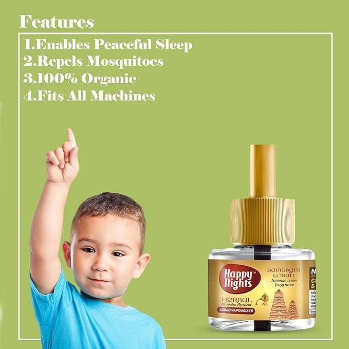 Happy Nights Sambrani Loban Mosquito Refill|Herbal Sambrani Loban Repellent