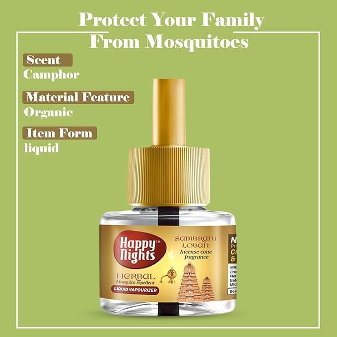 Happy Nights Sambrani Loban Mosquito Refill|Herbal Sambrani Loban Repellent