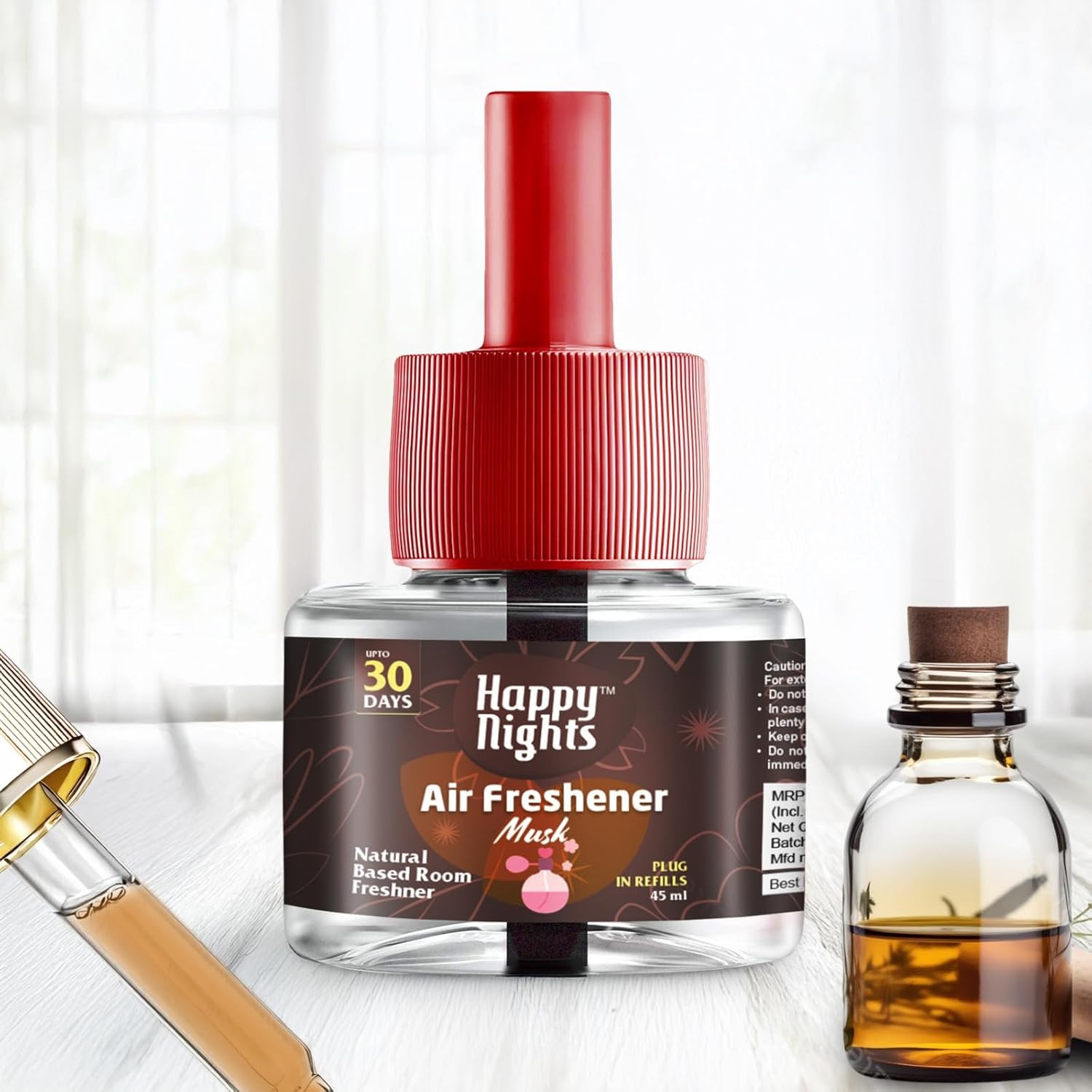 Happy Nights Plug In Room Freshener Kit | Musk Fragrance | Floral Air Freshener for Home