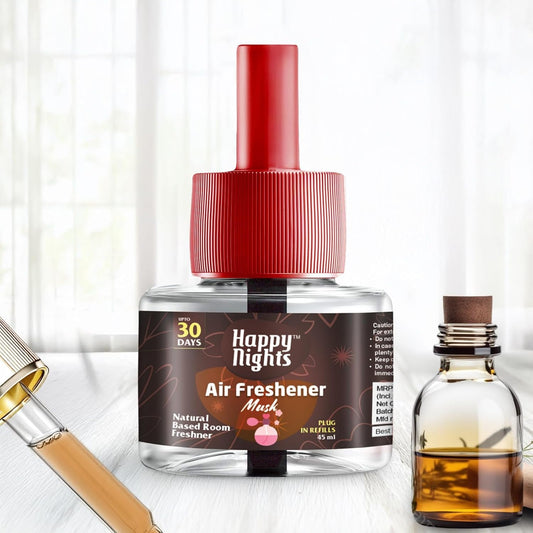 Happy Nights Plug In Room Freshener Kit | Musk Fragrance | Floral Air Freshener for Home