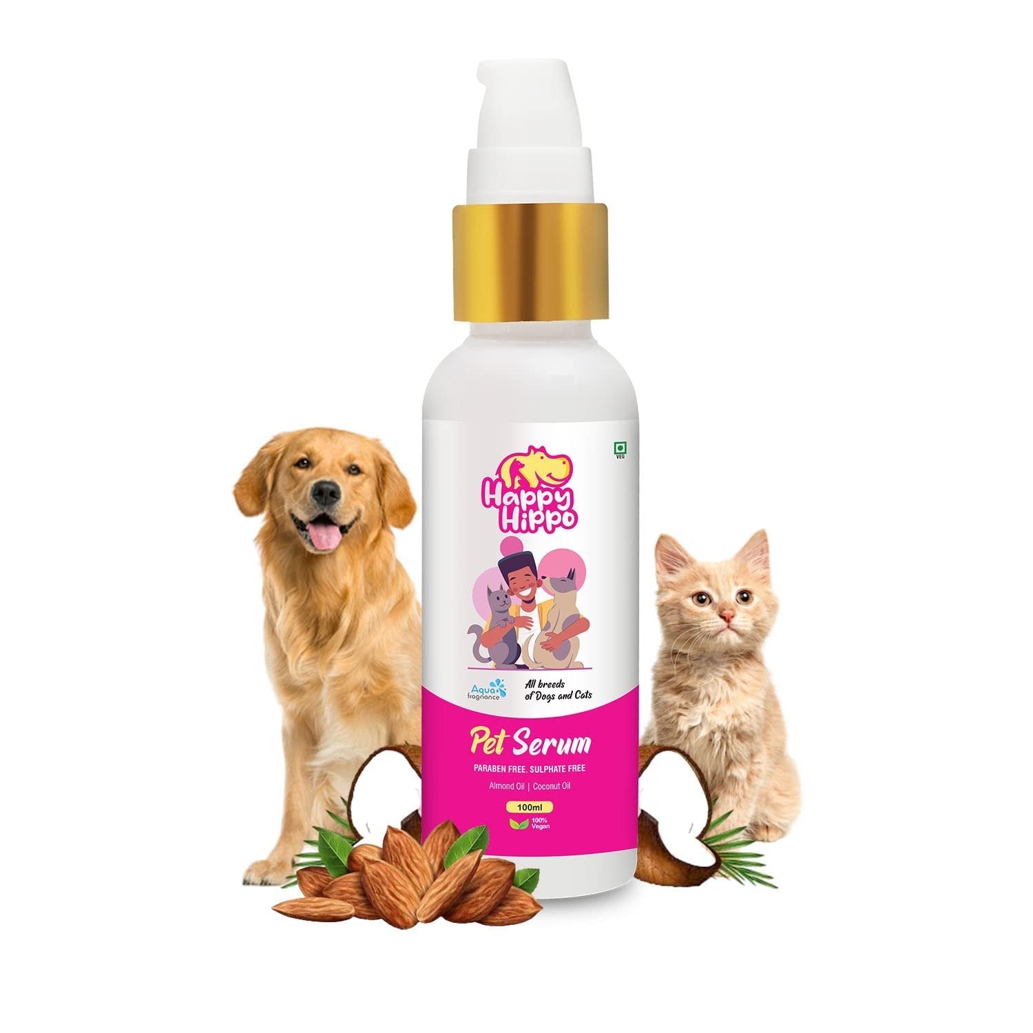Happy Hippo Pet Serum with almond oil and coconut oil - 100ml