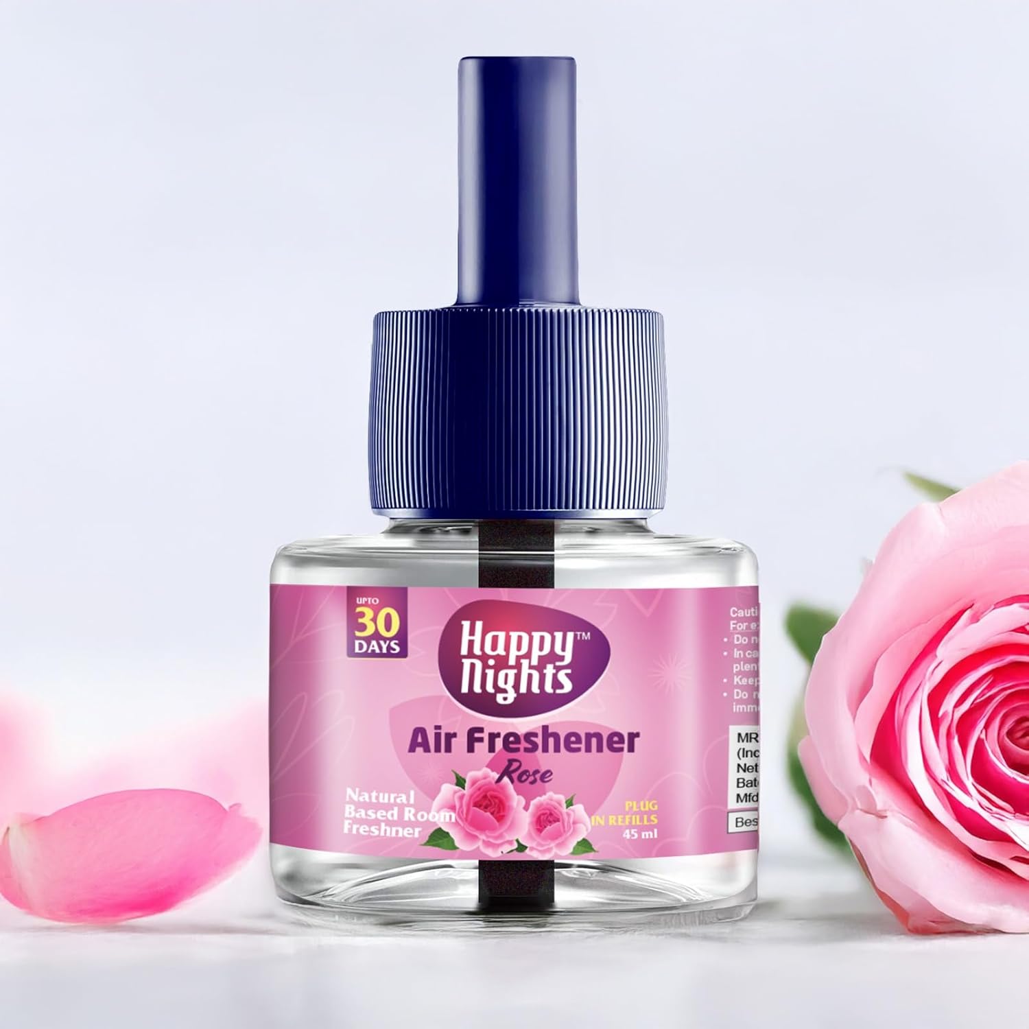 Happy Nights Plug In Room Freshener Kit | Rose Fragrance | Floral Air Freshener for Home