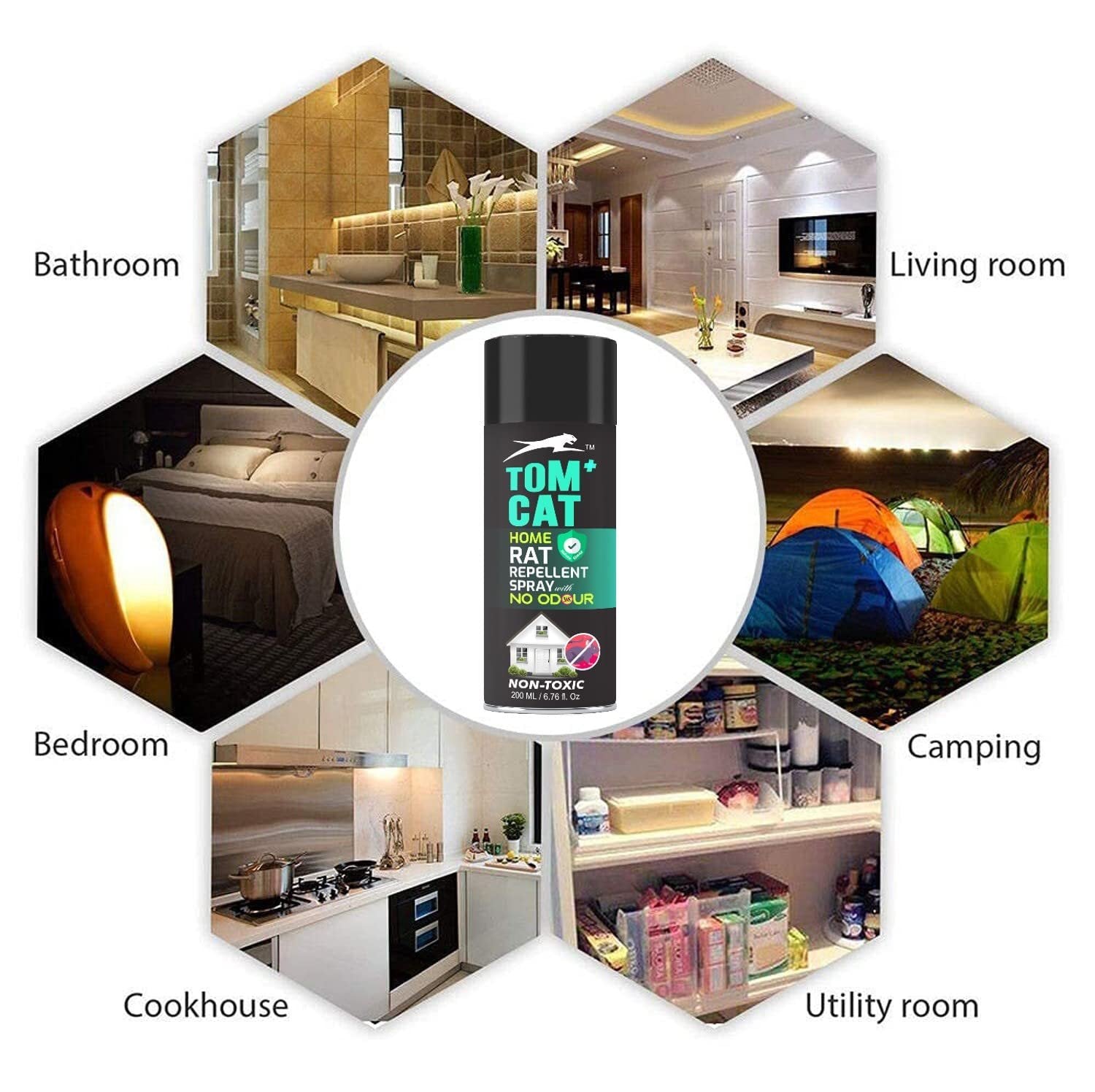 Tom Cat Rat  Repellent Spray for home - 200 ML