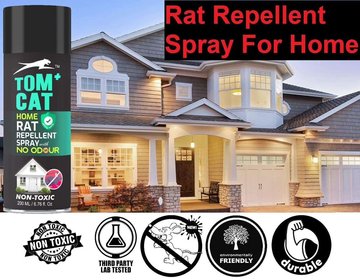 Tom Cat Rat  Repellent Spray for home - 200 ML
